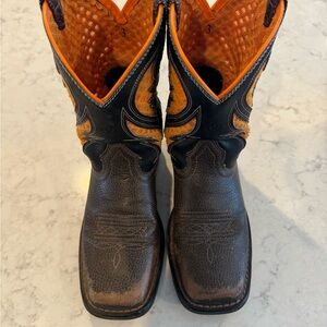 Ariat Black and Orange Western Boots